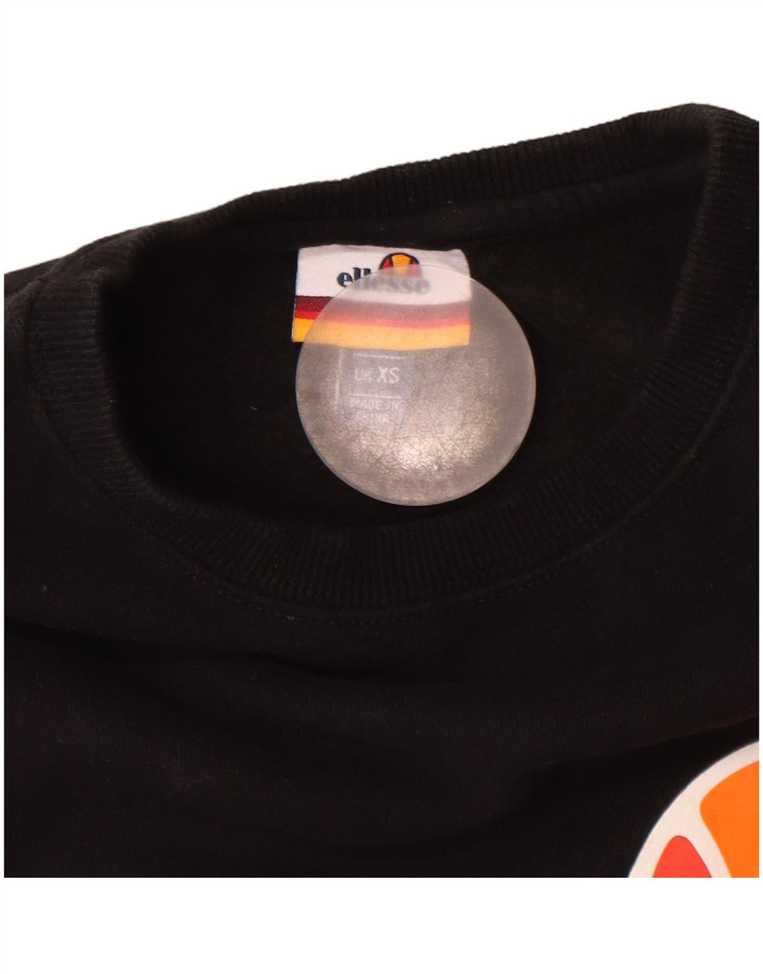 Ellesse Hombre Sudadera Gráfica Jumper XS Algodón Negro