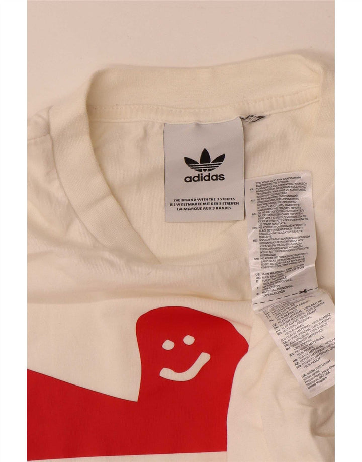 Adidas - Camiseta gráfica para hombre, talla pequeña, color blanco