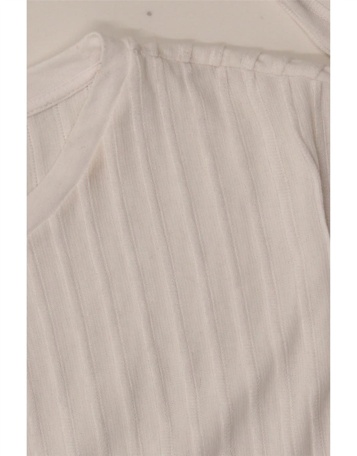 Marks & Spencer Top extragrande de manga larga para mujer UK 10 Small White