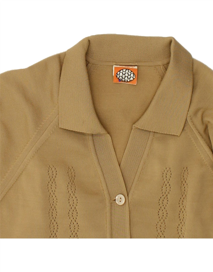 VINTAGE Womens Cardigan Sweater UK 12 Medium Khaki Vintage Vintage and Second-Hand Vintage from Messina Hembry 
