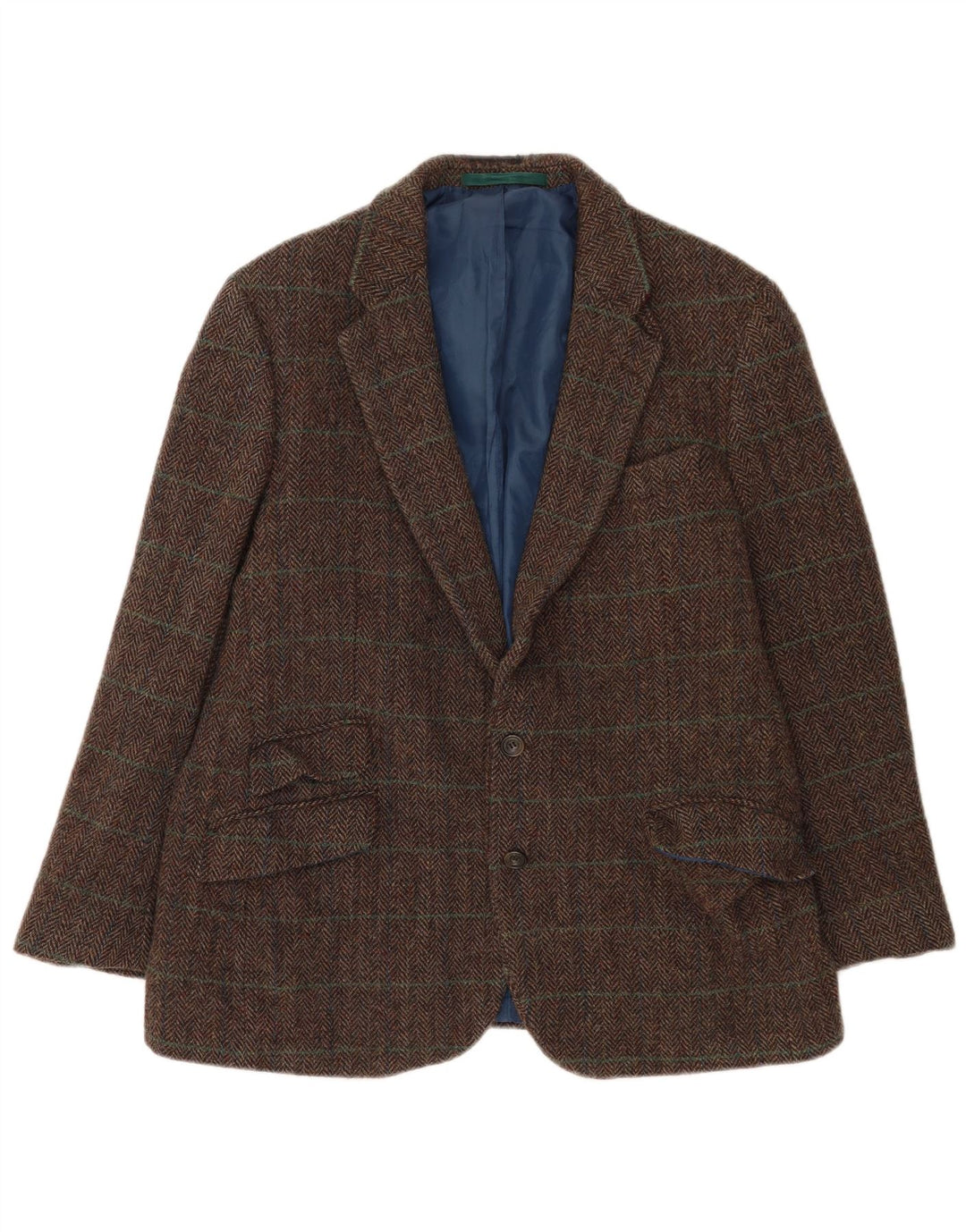 Marks & Spencer Chaqueta tipo blazer de 2 botones para hombre UK 44 2XL Lana a cuadros marrón
