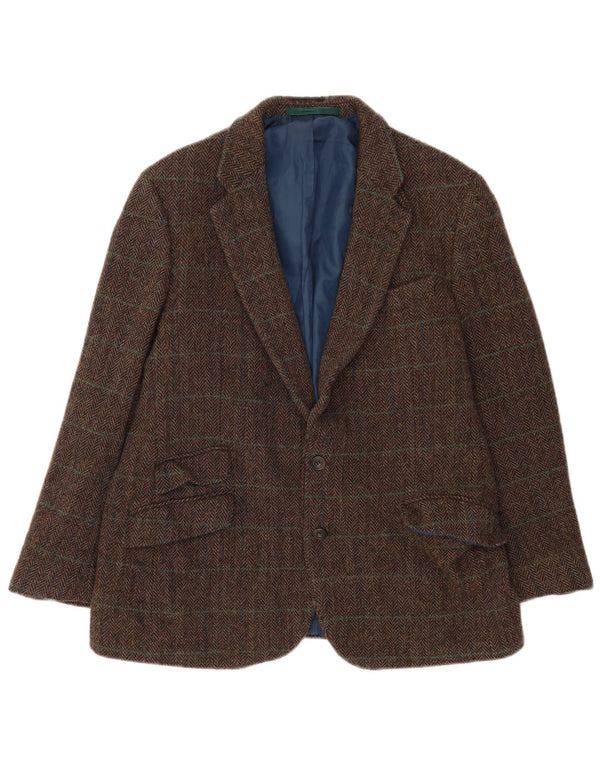 Marks & Spencer Chaqueta tipo blazer de 2 botones para hombre UK 44 2XL Lana a cuadros marrón