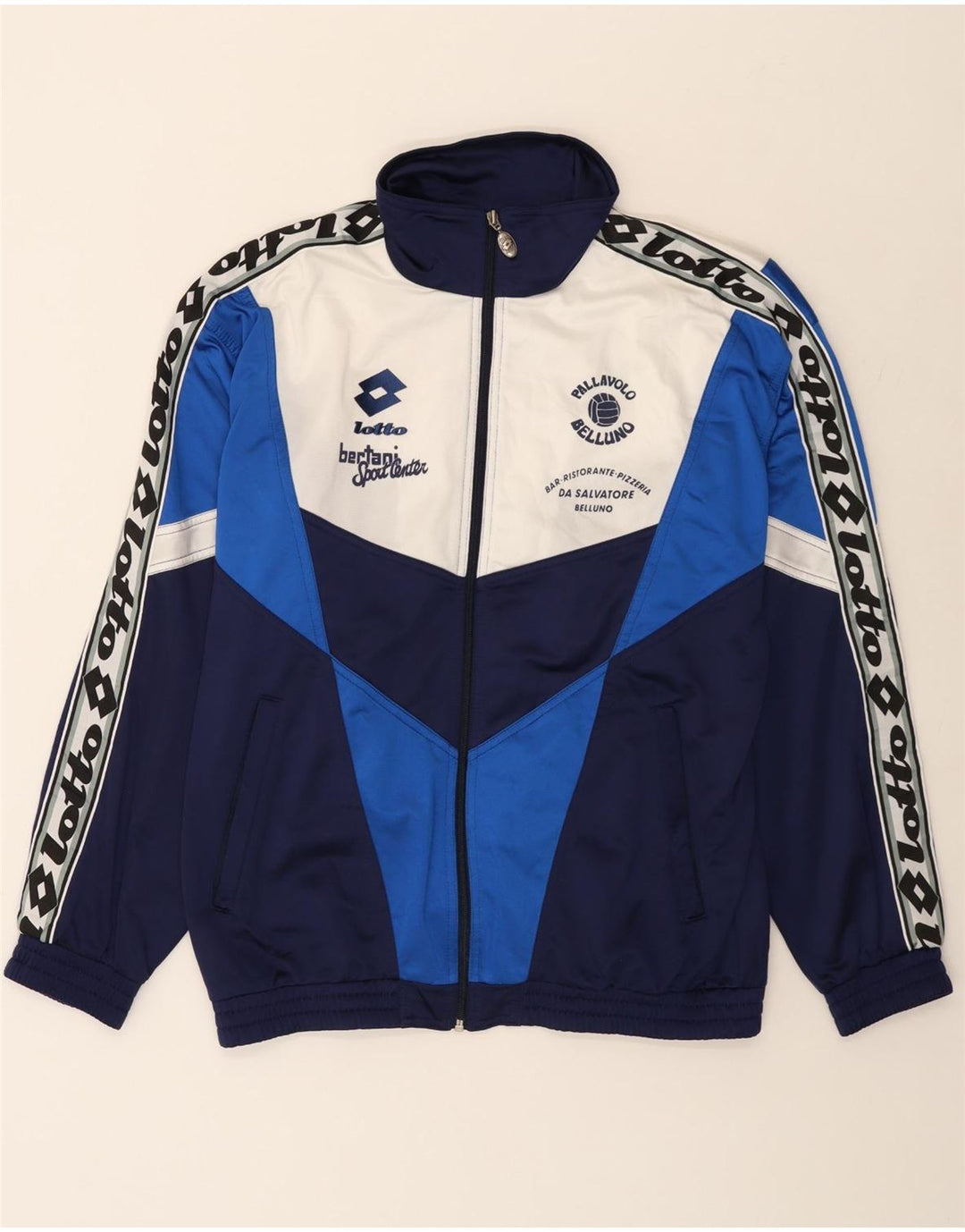 LOTTO Chaqueta superior de chándal con gráfico para hombre UK 42/44 XL Azul marino Colorblock