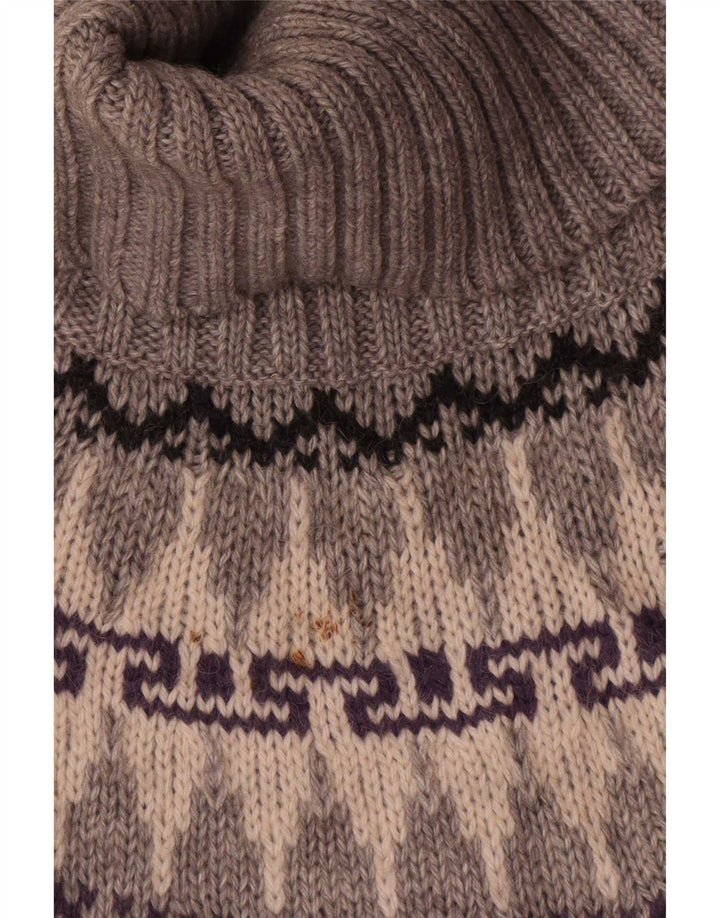 Marks & Spencer Suéter tipo jersey con cuello vuelto para mujer Reino Unido 40 Gris medio Fair Isle