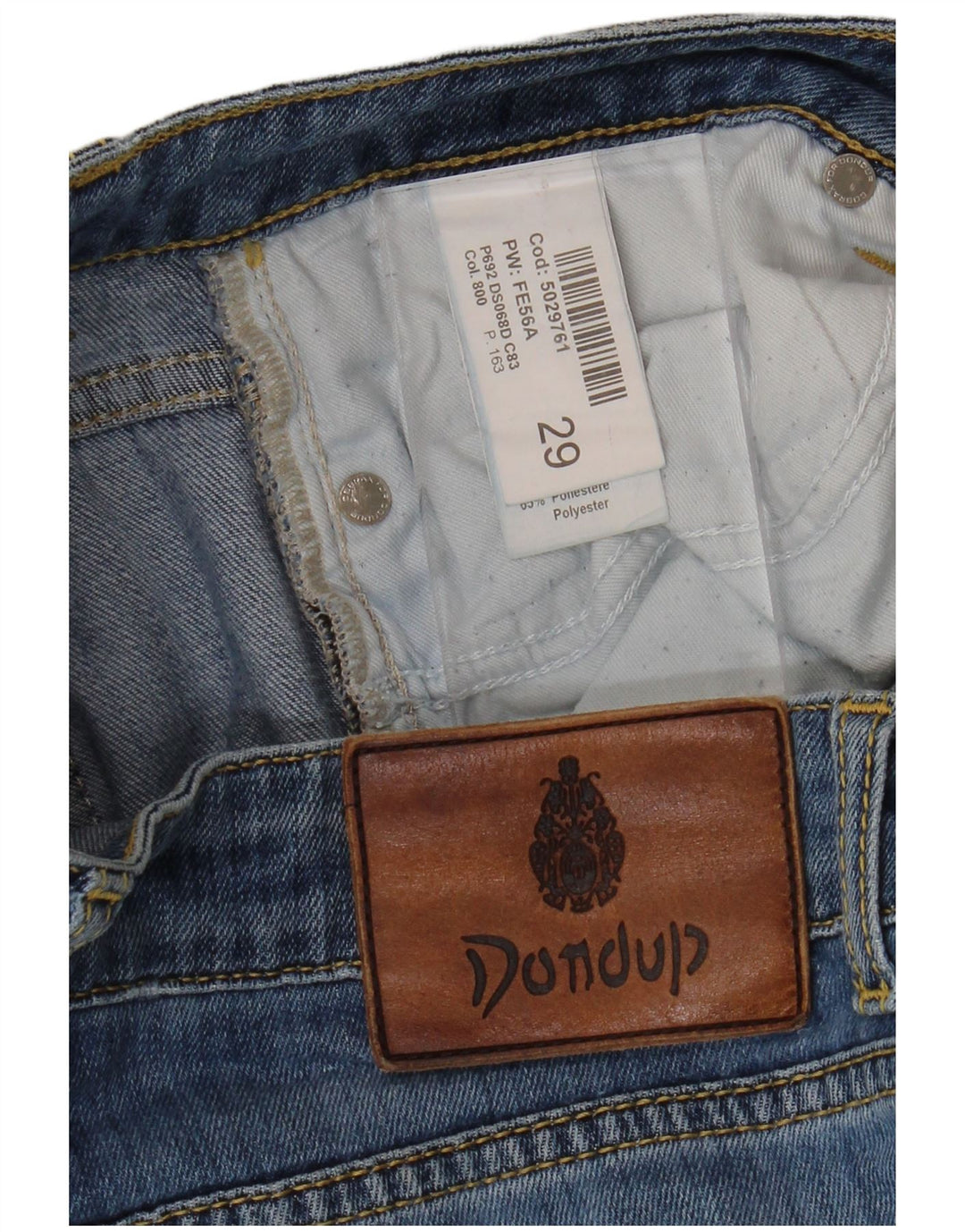 DONDUP Vaqueros ajustados desgastados para mujer W29 L27 Algodón azul