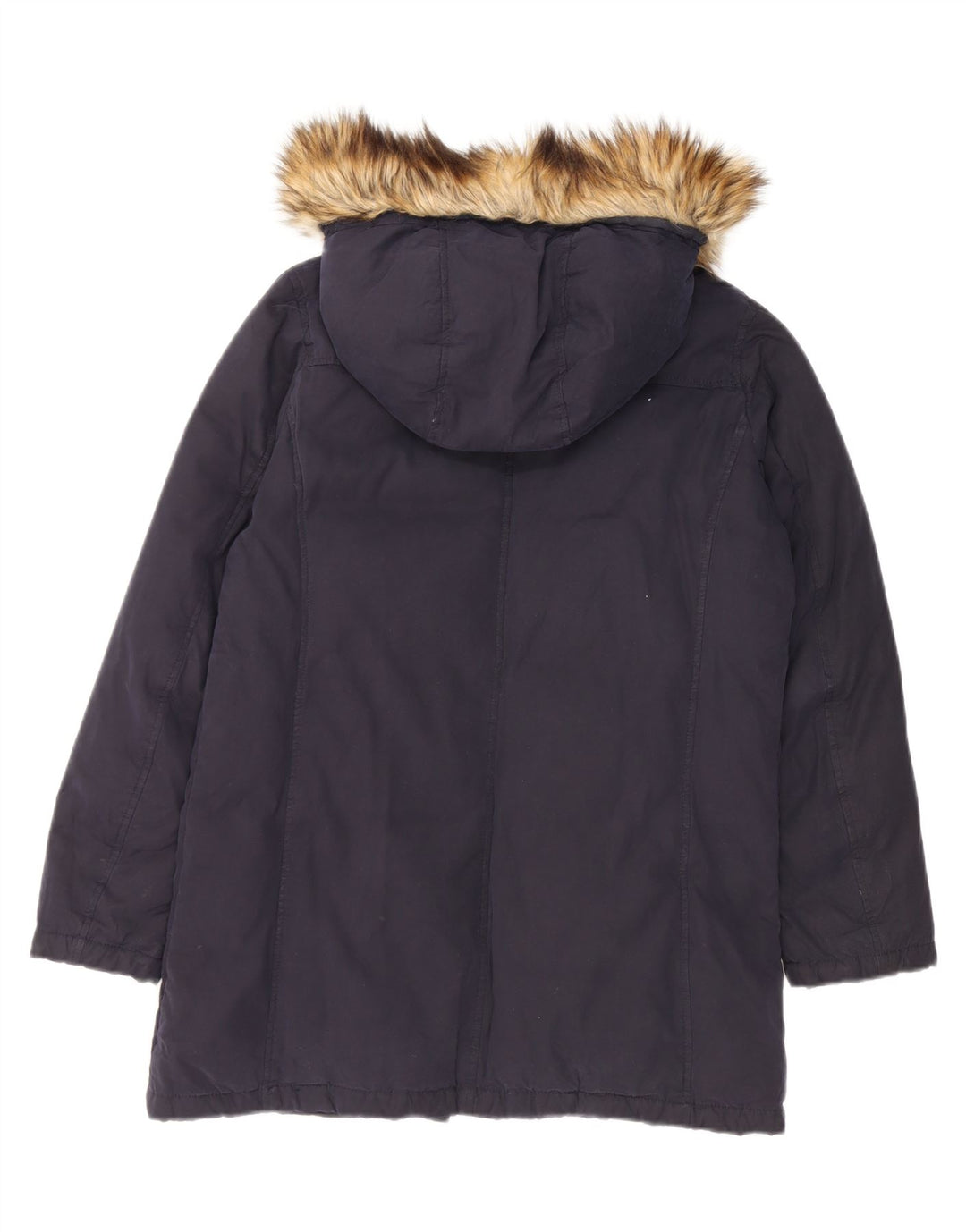 Benetton Abrigo Acolchado Extragrande Con Capucha Para Mujer UK 8 Small Azul Marino