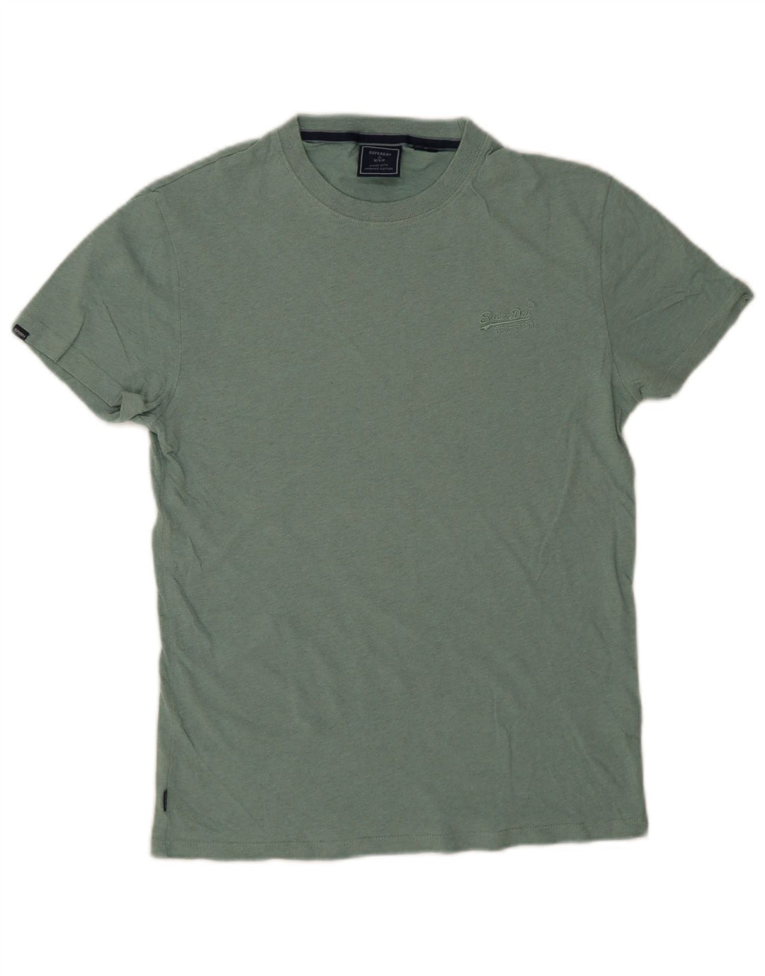 Superdry Hombre Camiseta Top Small Verde Algodón