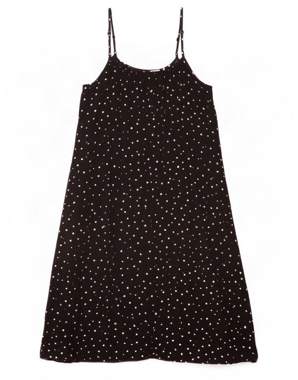 Marks & Spencer Vestido de verano para mujer UK 44 Viscosa con lunares negros grandes