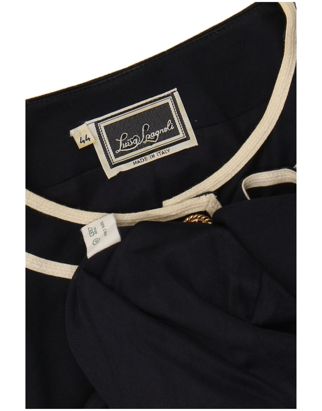 LUISA SPAGNOLI Chaqueta Blazer de Manga Corta para Mujer IT 44 Azul Marino Medio