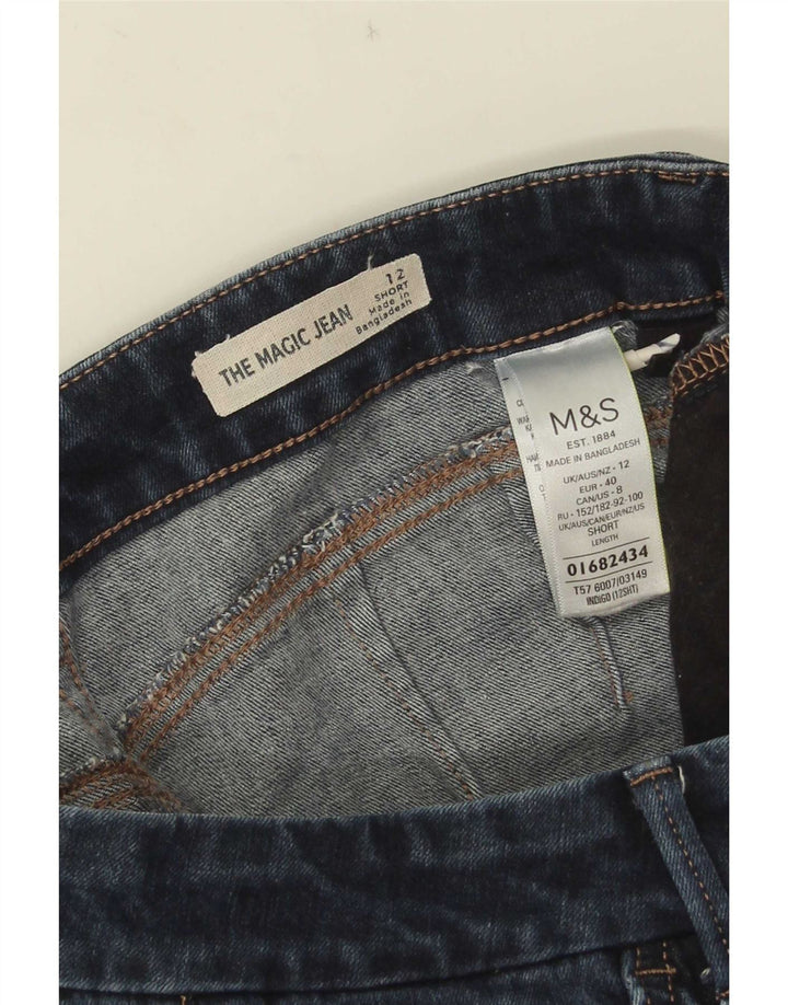 Marks & Spencer Vaqueros acampanados para mujer UK 12 Medium W28 L27 Azul marino Algodón