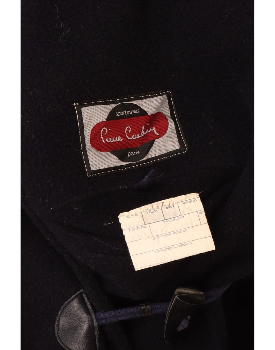 Pierre Cardin Trenca con capucha para hombre IT 50 Large Lana azul marino
