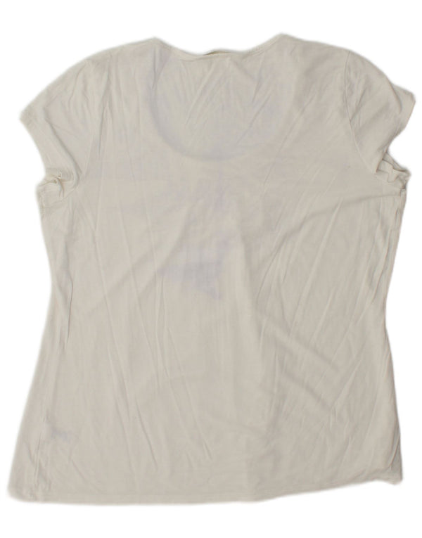 Marks & Spencer Camiseta para mujer Top UK 46 Large Viscosa blanca