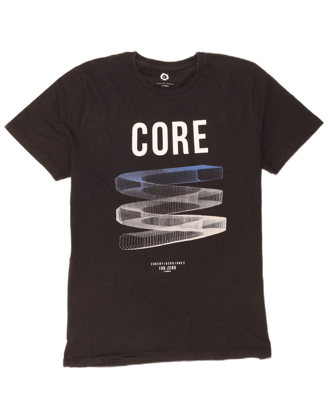 Jack & Jones - Camiseta gráfica para hombre, talla grande, algodón negro