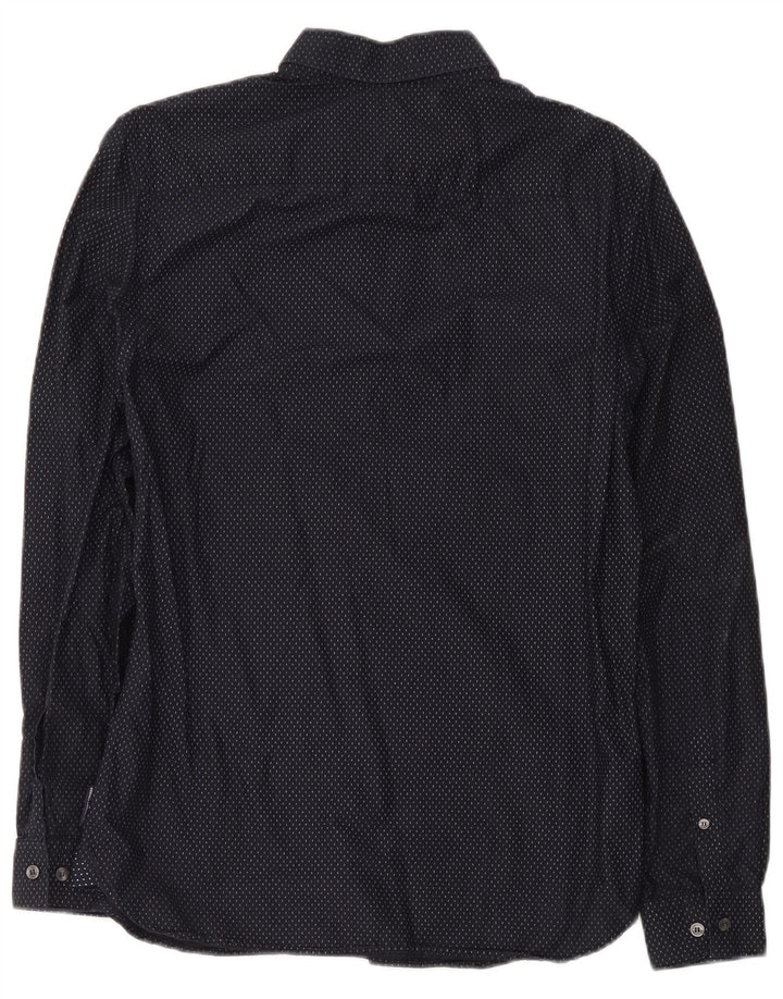 Camisa de hombre French Connection de algodón con lunares en azul marino mediano