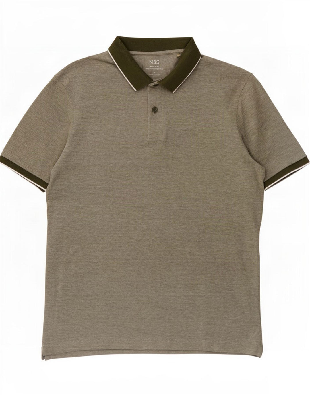 Marks & Spencer Polo de corte regular para hombre de algodón verde medio