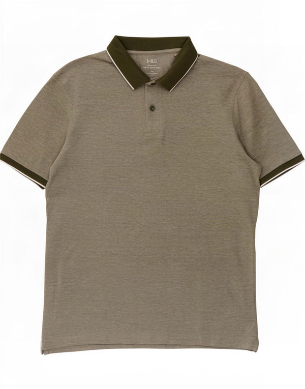 Marks & Spencer Polo de corte regular para hombre de algodón verde medio