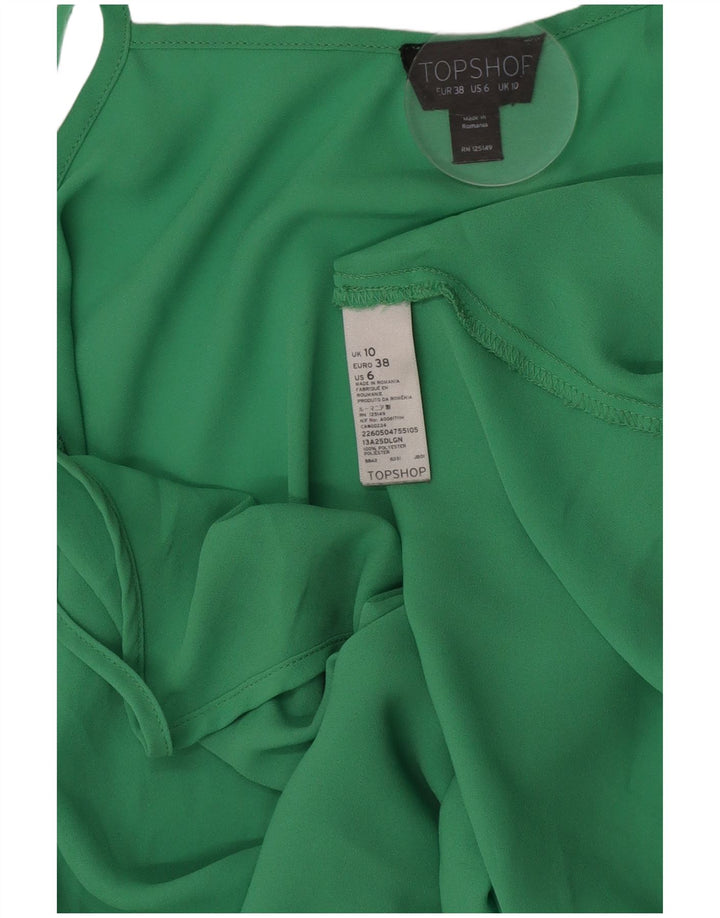 Top de tirantes para mujer Topshop UK 10 Small Verde Poliéster