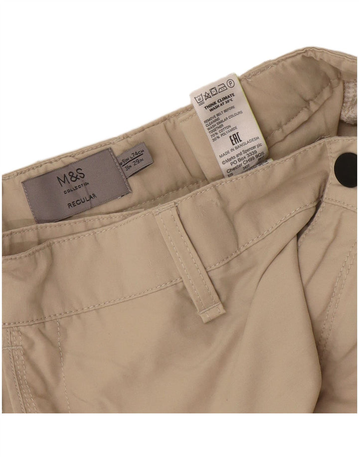 Marks & Spencer Pantalones cargo rectos para hombre W36 L29 Algodón beige