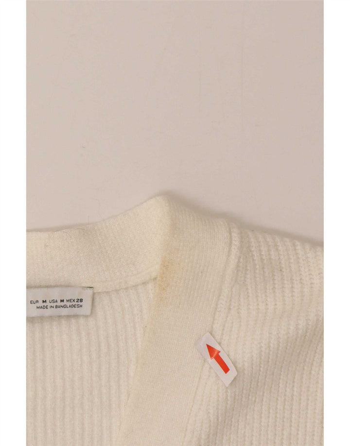 Zara - Cárdigan para mujer, talla 40, viscosa blanca mediana