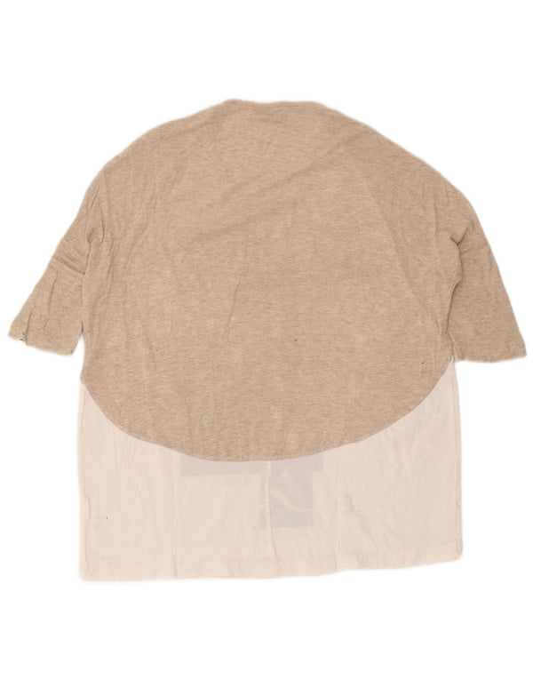 Zara Mujer Camiseta Gráfica Top UK 44 Medium Blanco Colorblock