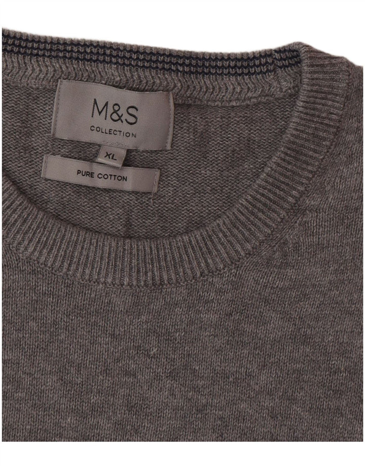 Marks & Spencer Jersey de Cuello Redondo para Hombre XL Gris