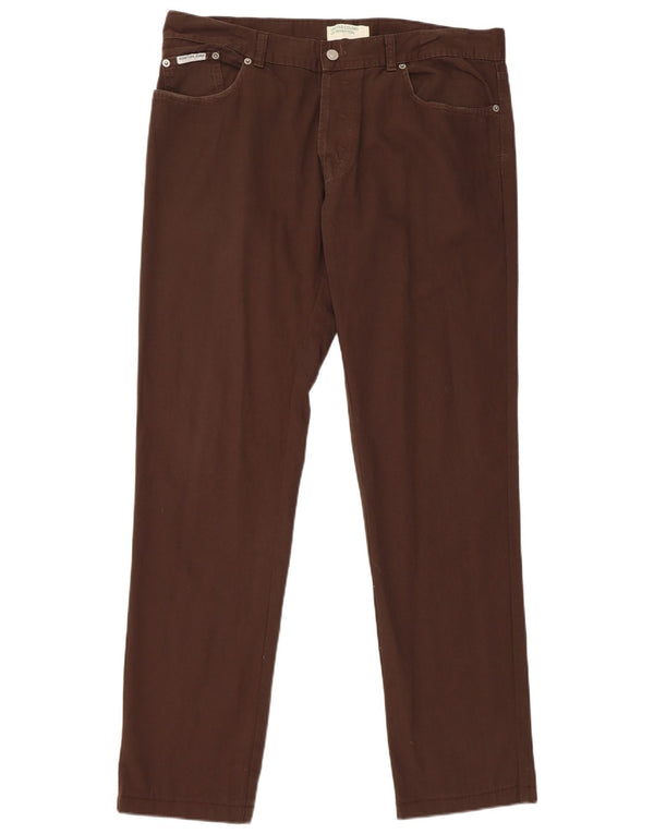 Benetton Hombre Pantalones Casuales Rectos W36 L32 Marrón
