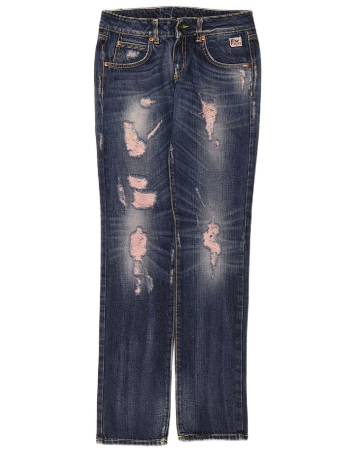 Roy Rogers Vaqueros Rectos Desgastados para Mujer W26 L32 Algodón Azul
