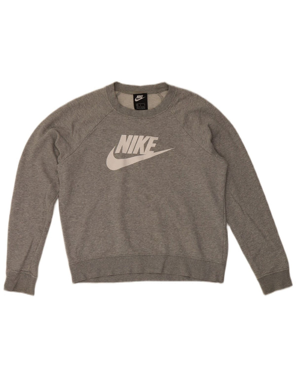 Nike - Sudadera gráfica para mujer, talla 40, algodón gris medio