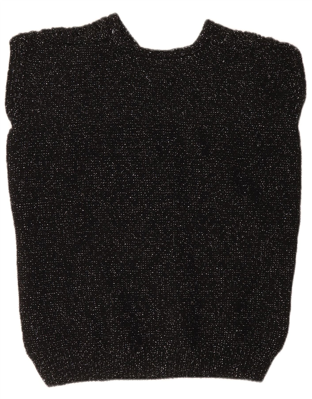 Vintage mujer chaleco camiseta sin mangas Reino Unido 12 medio negro moteado
