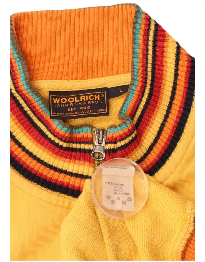 WOOLRICH Chaqueta superior de chándal gráfico para mujer UK 40 Grande Algodón amarillo