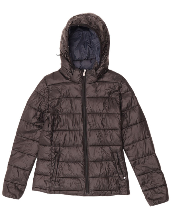 Best Company Chaqueta acolchada con capucha para mujer UK 42 Medium Black Nylon