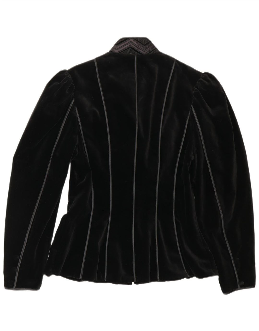 VINTAGE Chaqueta Blazer de Terciopelo para Mujer EU 38 Rayas Negras Medianas