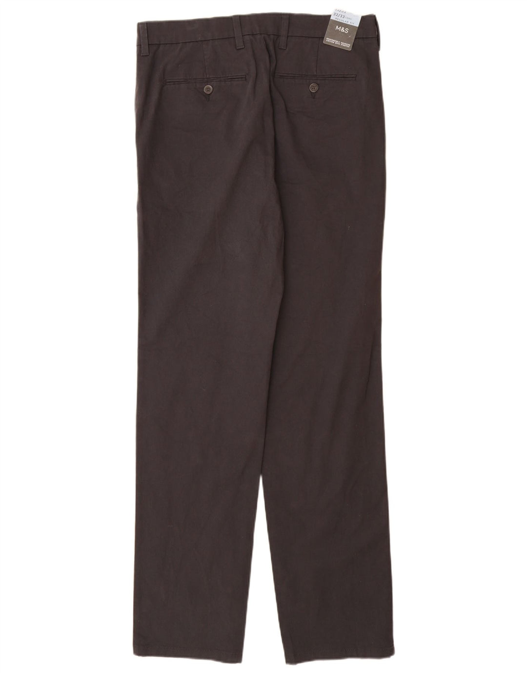 MARKS & SPENCER Pantalón chino recto de corte regular para hombre W32 L33 Negro