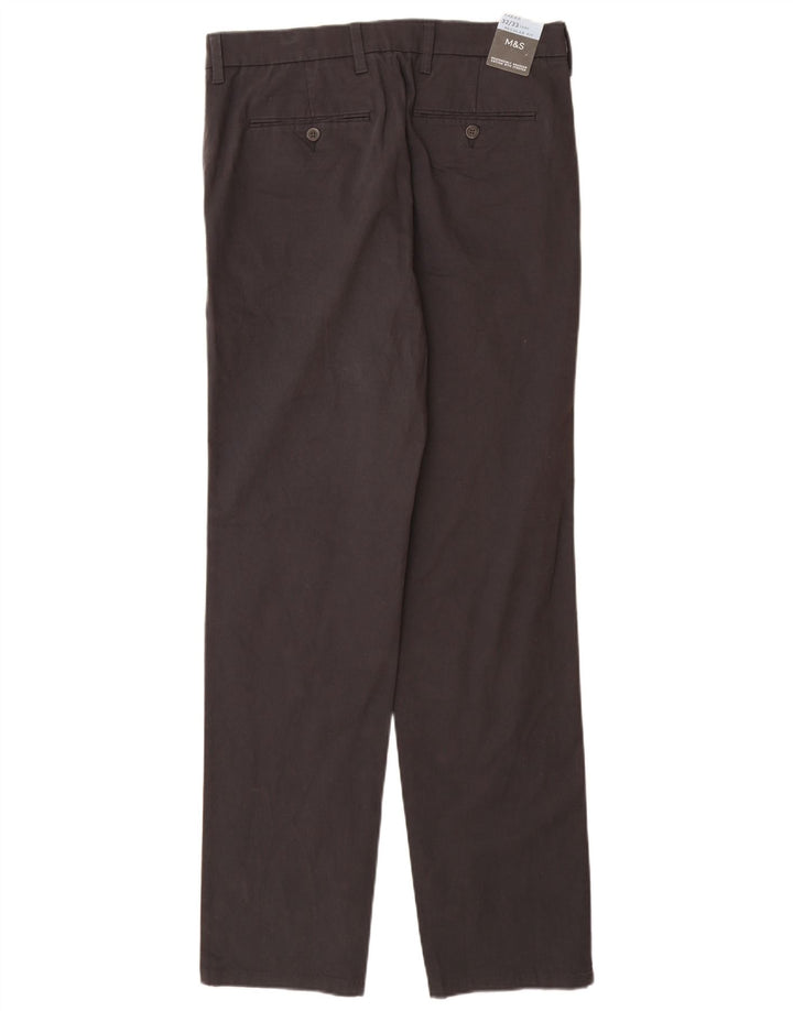 MARKS & SPENCER Pantalón chino recto de corte regular para hombre W32 L33 Negro