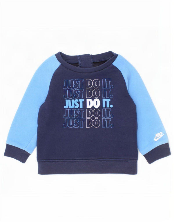 Nike Sudadera gráfica para bebés de 9 a 12 meses, color azul marino