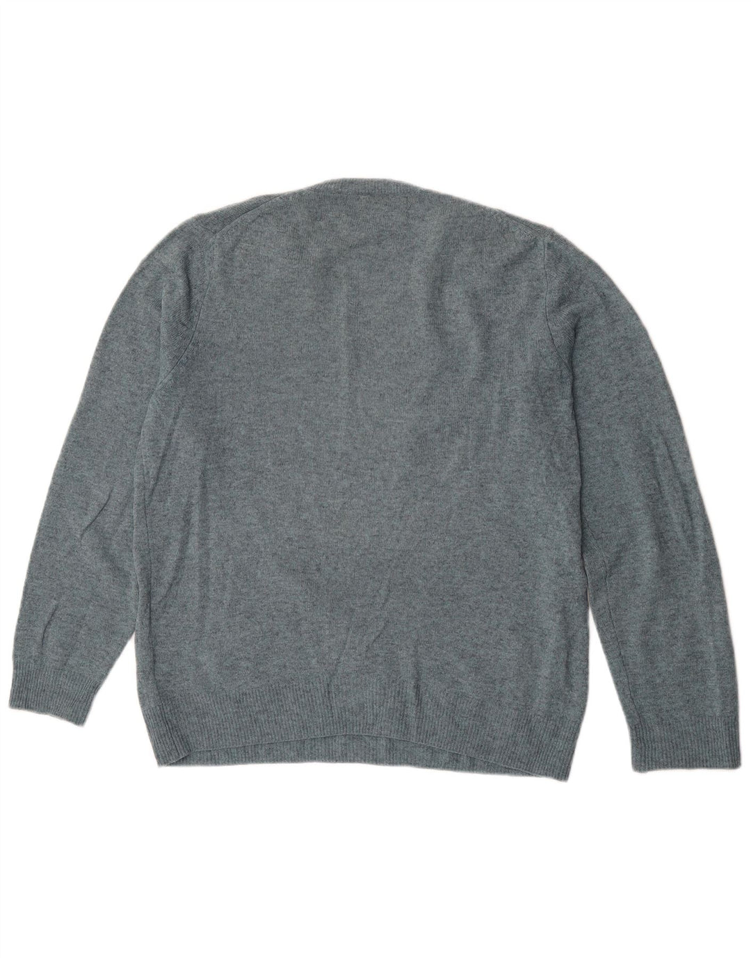 Marks & Spencer Jersey con Cuello en V para Hombre de Lana de Cordero Azul Grande