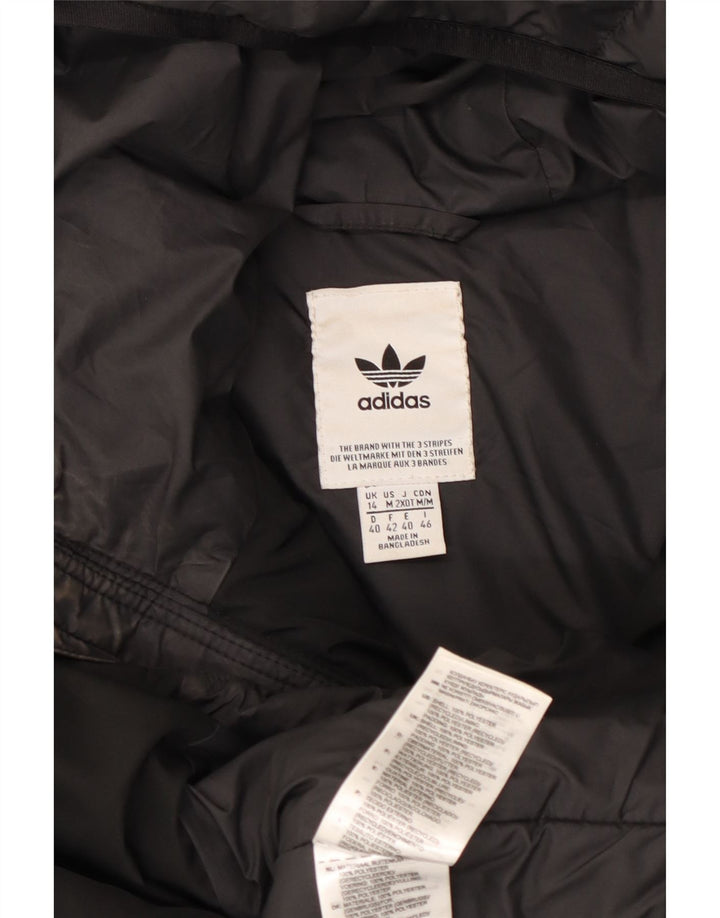 ADIDAS Chaqueta acolchada con capucha para mujer UK 44 Mediana Negro Poliéster
