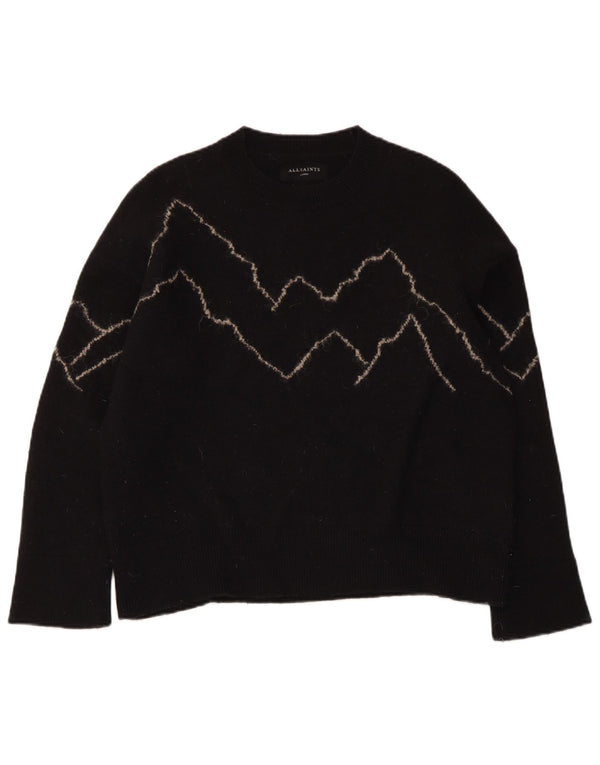 All Saints Jersey de cuello redondo para mujer UK 46 Large Black Wool