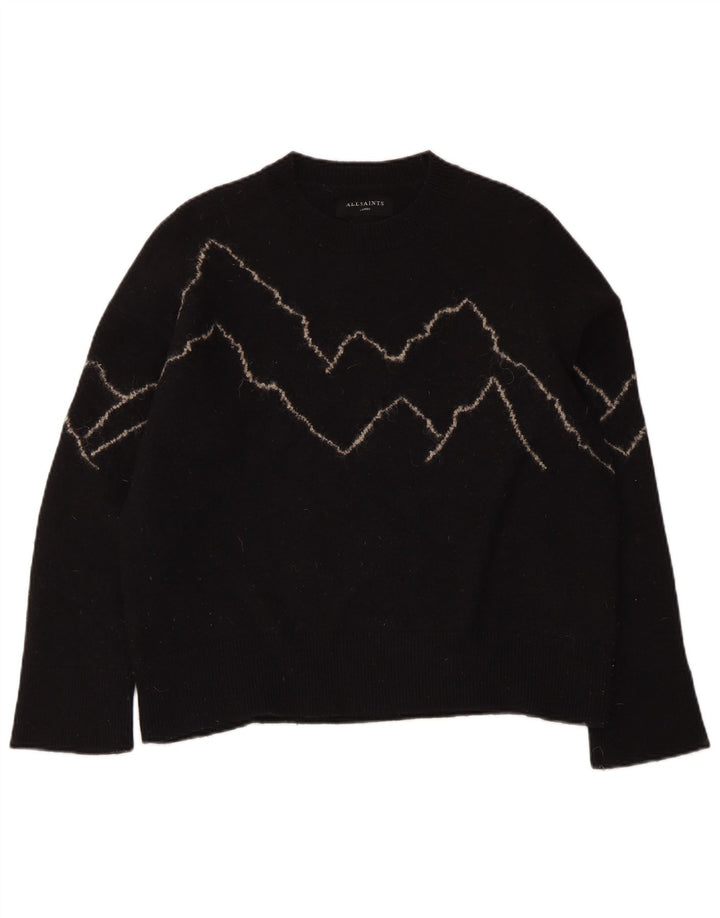 All Saints Jersey de cuello redondo para mujer UK 46 Large Black Wool