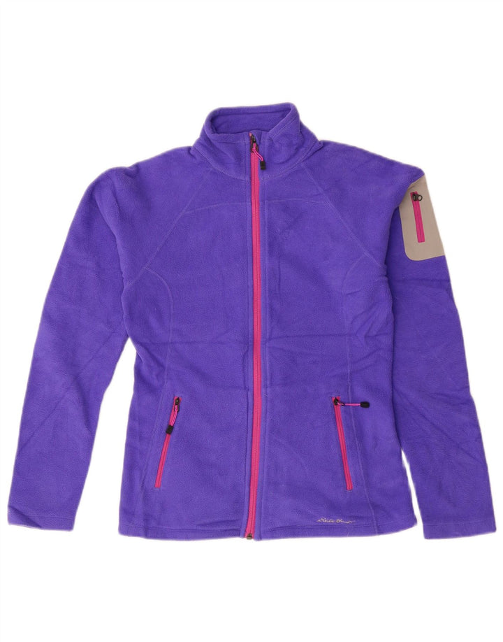EDDIE BAUER Chaqueta polar para mujer UK 6 XS Púrpura Colorblock Poliéster