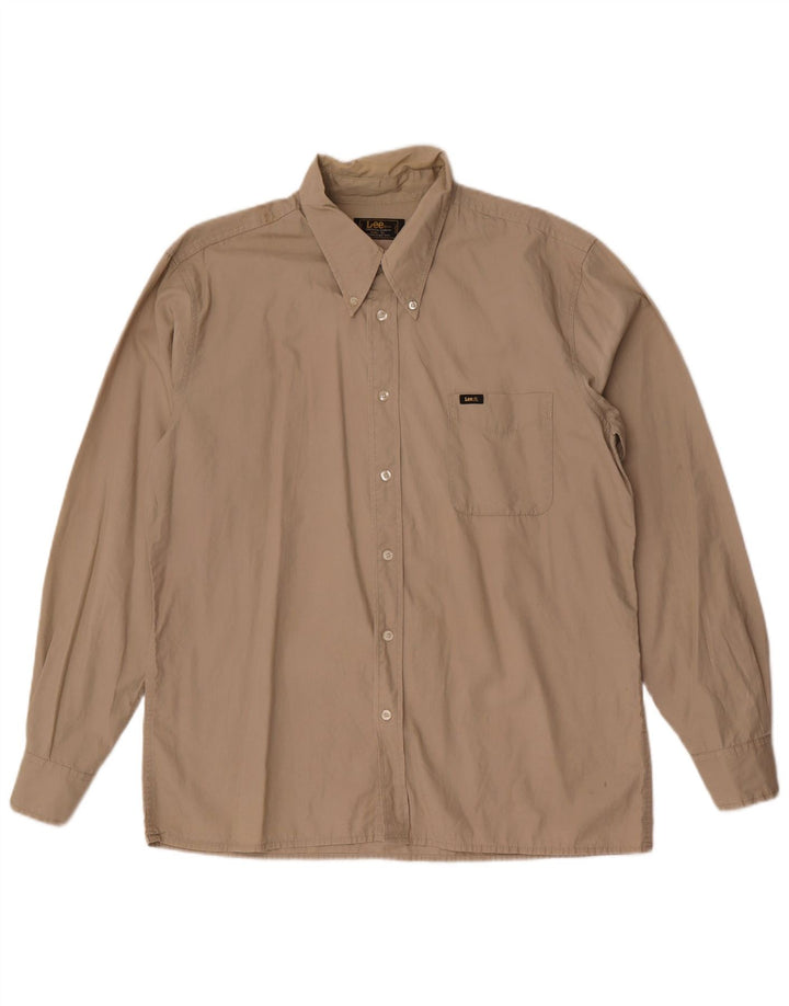 Camisa Lee Hombre XL Algodón Beige