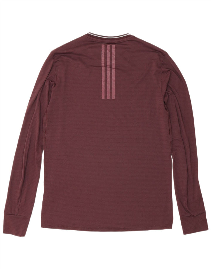 Adidas Mens Climacool Top Manga Larga Pequeño Poliéster Borgoña