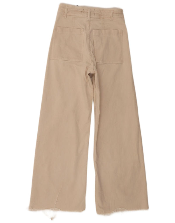 Zara Mujer The Marine Pantalones Casuales De Pierna Ancha EU 36 XS W26 L29 Beige