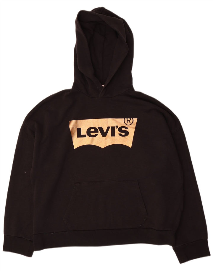 Levi's Hombre Sudadera Con Capucha Gráfica Jersey Pequeño De Algodón Negro