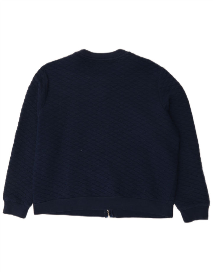 Marks & Spencer Chaqueta de Chándal para Mujer UK 40 XL Azul Marino Geométrico