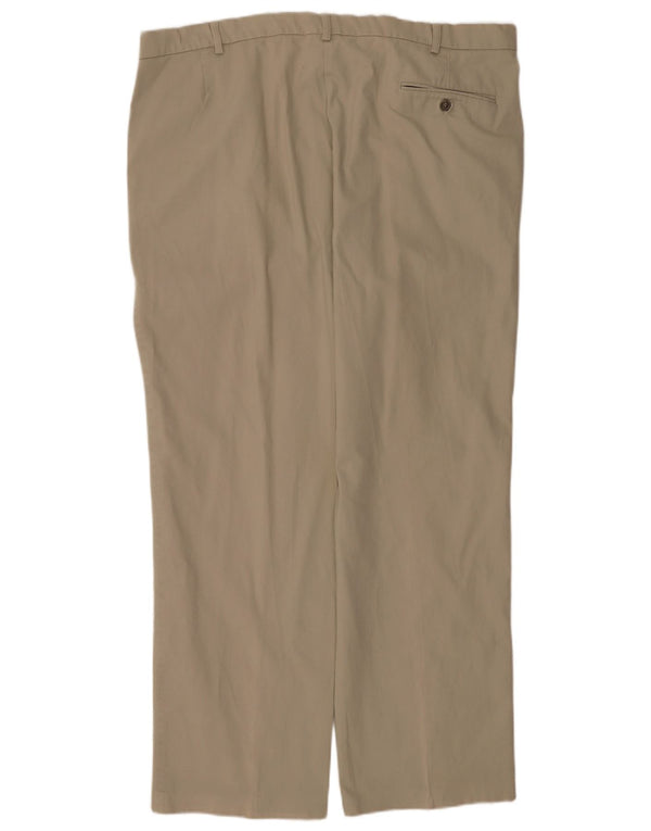 Marks & Spencer Pantalón de traje con pinzas para hombre W42 L30 Algodón beige