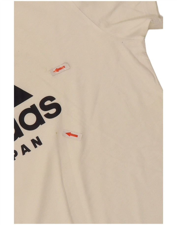 Adidas Hombre Camiseta Gráfica Top Mediano Blanco