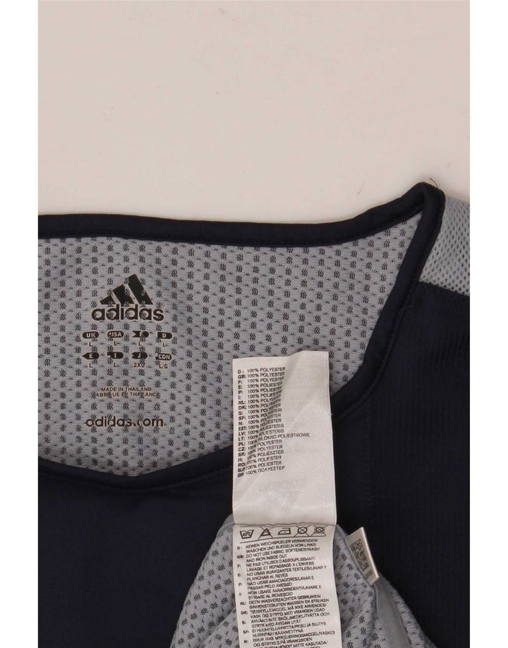 Adidas Mens Climacool Vest Top Grande Azul Marino Colorblock Poliéster