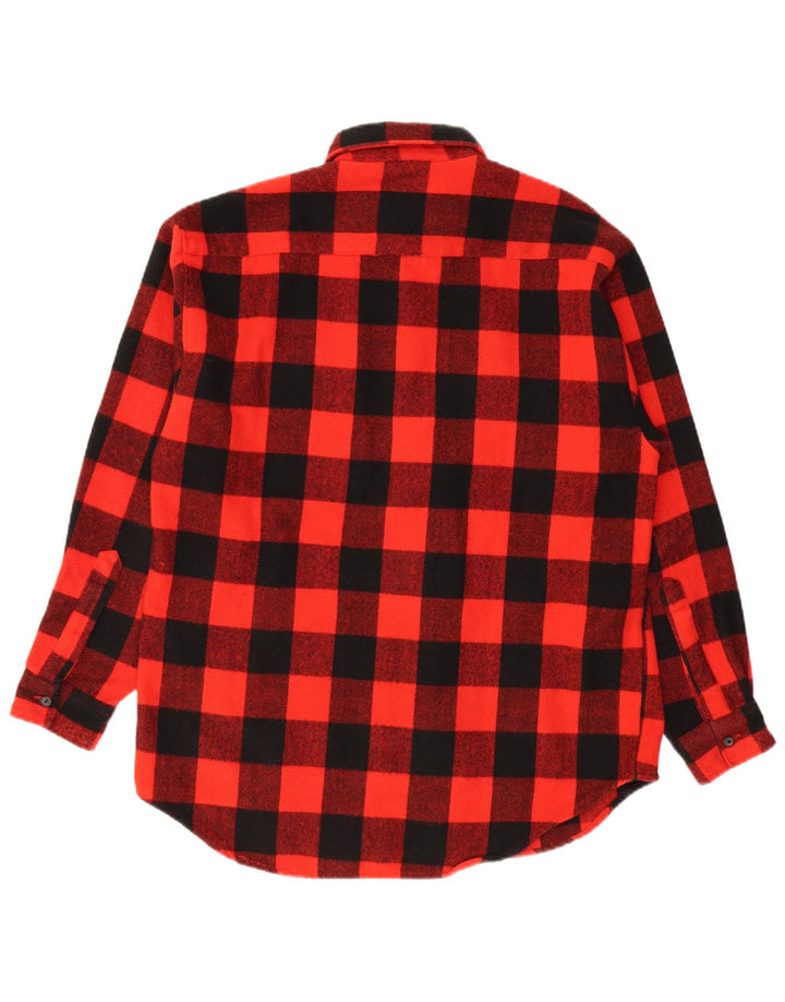 Denunciar Camisa de franela de leñador para hombre, cuadros rojos medianos