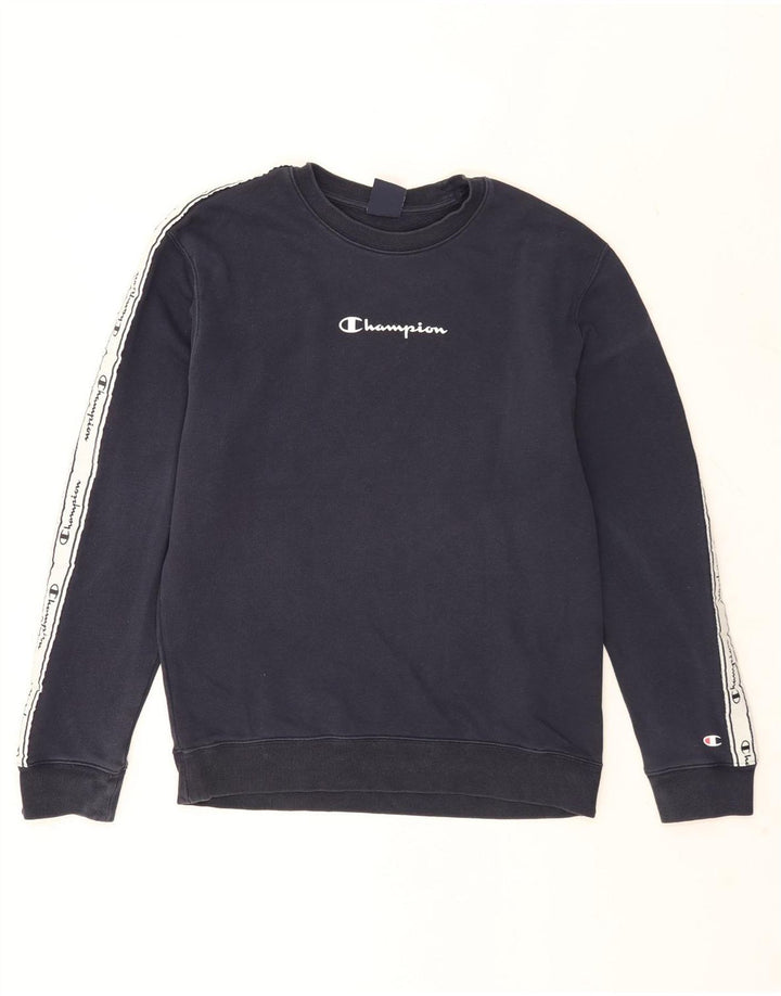 Champion Sudadera Gráfica De Algodón Con Bloques De Color Azul Marino Mediano